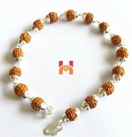 5 Face Rudraksha Bracelet In Silver (small beads) - Image 4