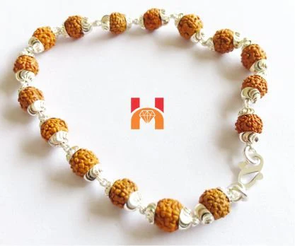 5 Face Rudraksha Bracelet In Silver (small beads) - Image 5