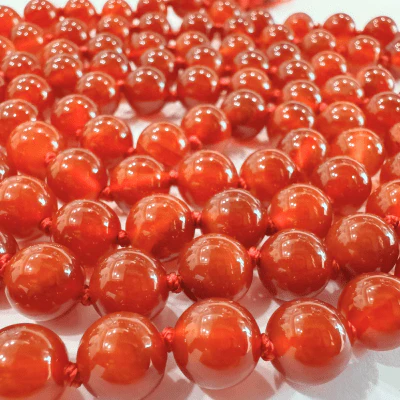 Agate (Hakik) Mala - Red - Image 3