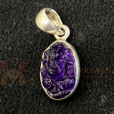 Amethyst Ganesh Silver Pendant - Image 2