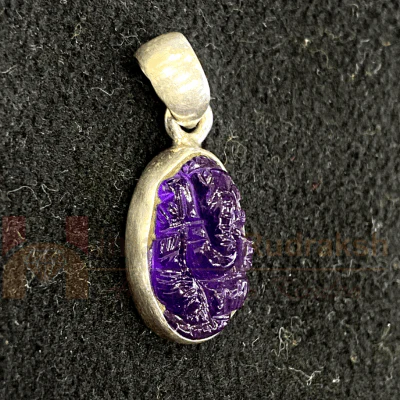 Amethyst Ganesh Silver Pendant - Image 3