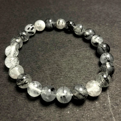 Black Rutile Stone Bracelet - Image 2