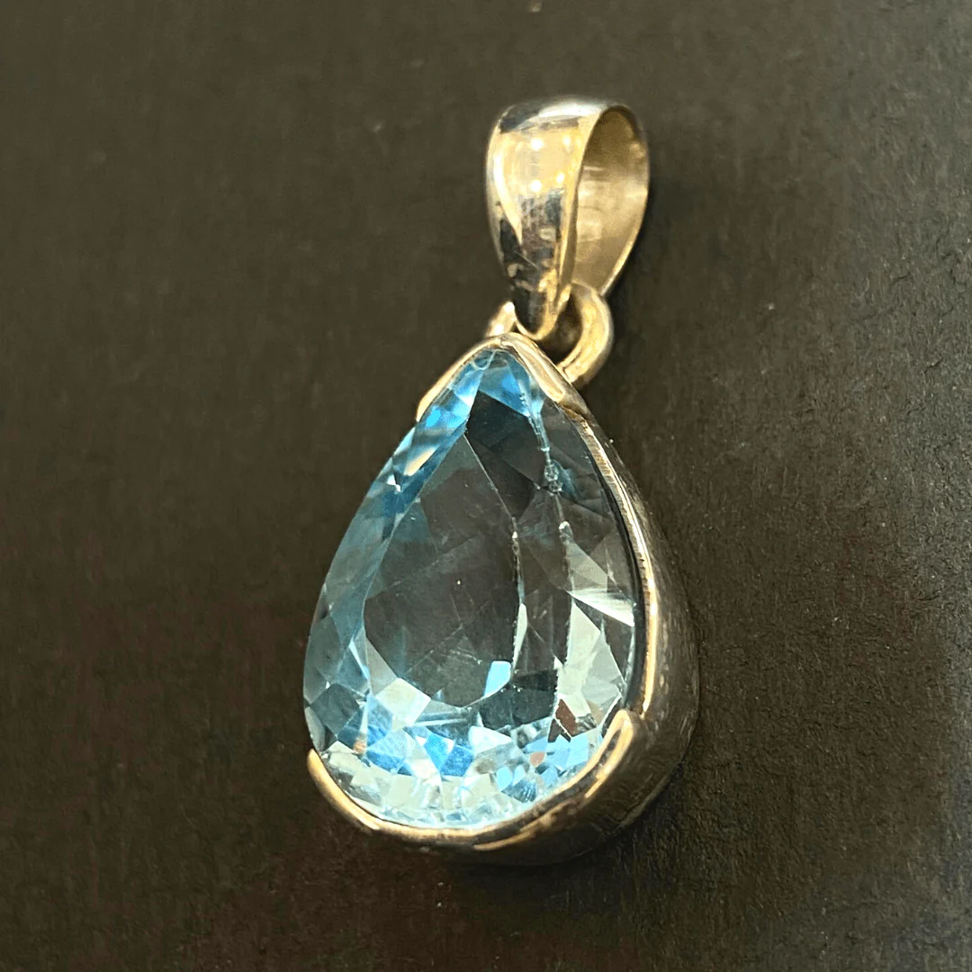 Blue Topaz Silver Pendant - Image 3