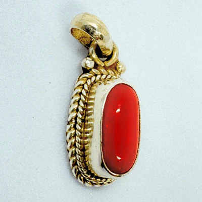 Designer Coral Silver Pendant - Image 3