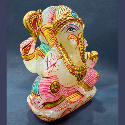 Embosed Sphatik Stone Ganesha - 1.250 Kgs - Image 2