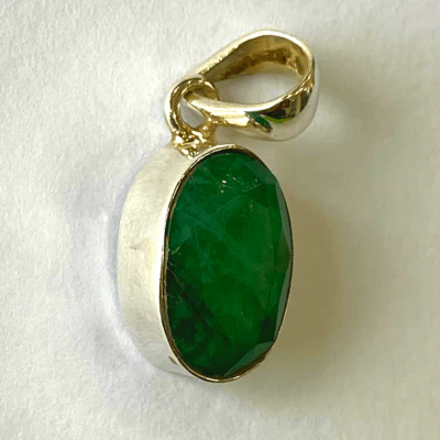 Emerald Silver Pendant - Image 3