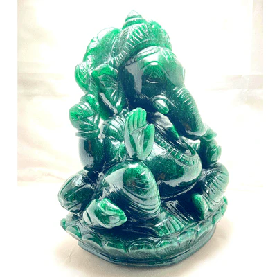 Green Jade Ganesha - (524 Grams) - Image 2