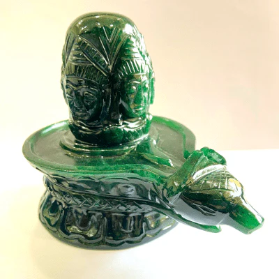 Green Jade Stone Panchmukhi Shivling - (937 Gms) - Image 3