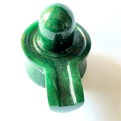 Green Jade Stone Shivling (Big Size -980 grams) - Image 3