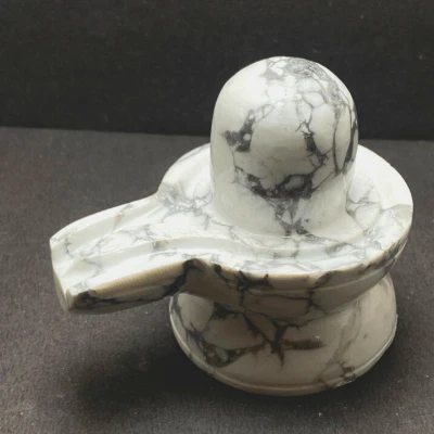 Howlite Stone Shivling - 435 gm - Image 2