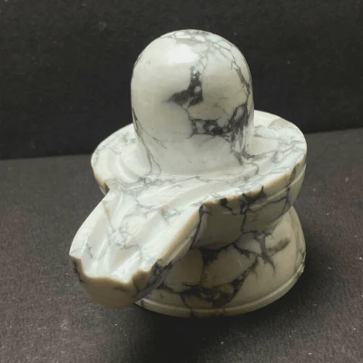 Howlite Stone Shivling - 435 gm - Image 3