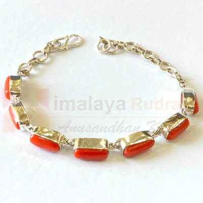 Italian Moonga (coral) Bracelet In Silver - Image 2