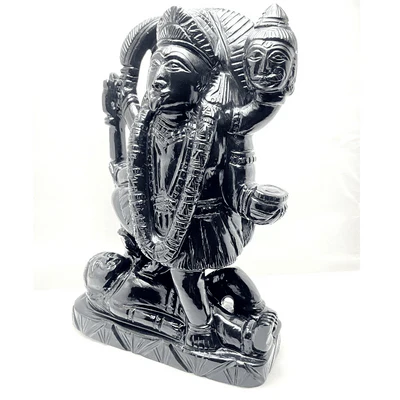 MAA DURGA CARVED ON BLACK AGATE STONE - Image 3