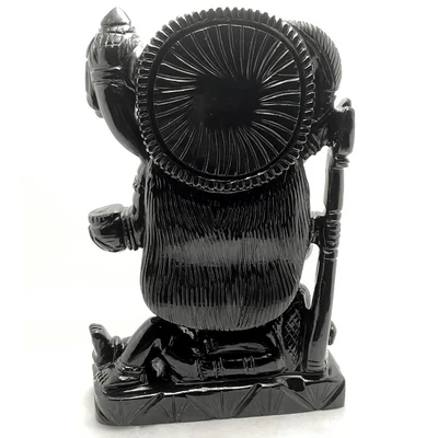 MAA DURGA CARVED ON BLACK AGATE STONE - Image 4