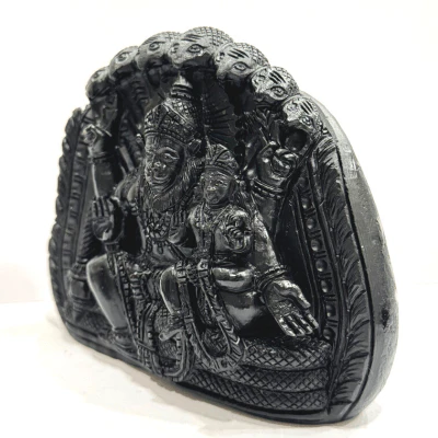 Lakshmi Narsima Carved Shaligram - 640 grams - Image 2