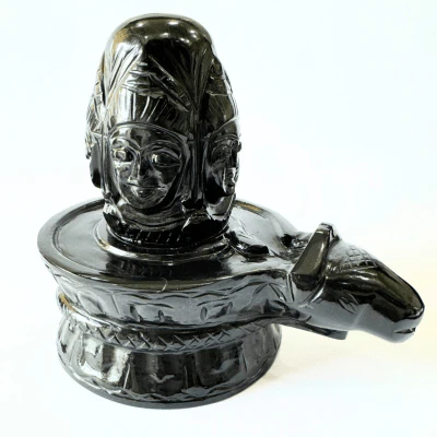 Natural Black Agate Panchmukhi Shivling (1.084 Kg) - Image 2