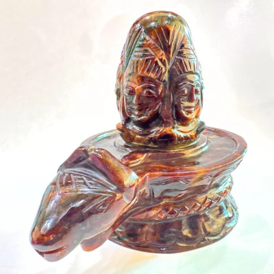 Natural Gomedha Stone Shivling - 1.126 Kgs - Image 2