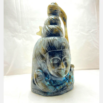 Natural Labrodorite Stone Shiva - Image 2