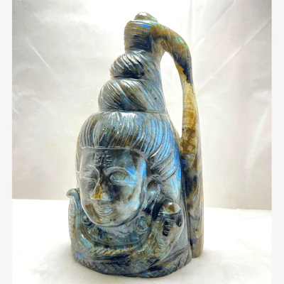 Natural Labrodorite Stone Shiva - Image 3