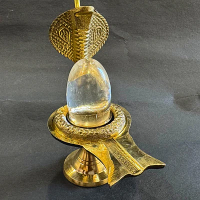 Natural Sphatik Shivlingam with Stand - Image 3