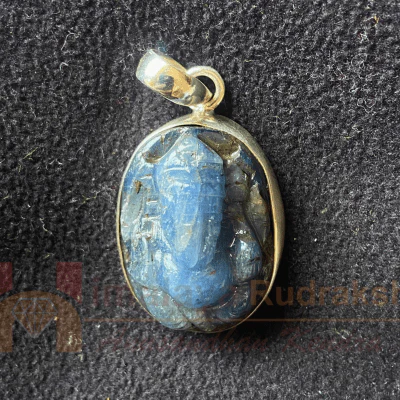 Bue Sapphire Ganesh Silver Pendant - Image 2