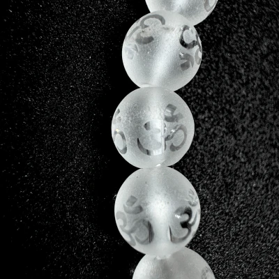 Om Carved Sphatik(quartz) Bracelet - Image 3