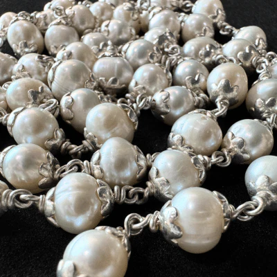 Pearl Mala In Silver - Image 3
