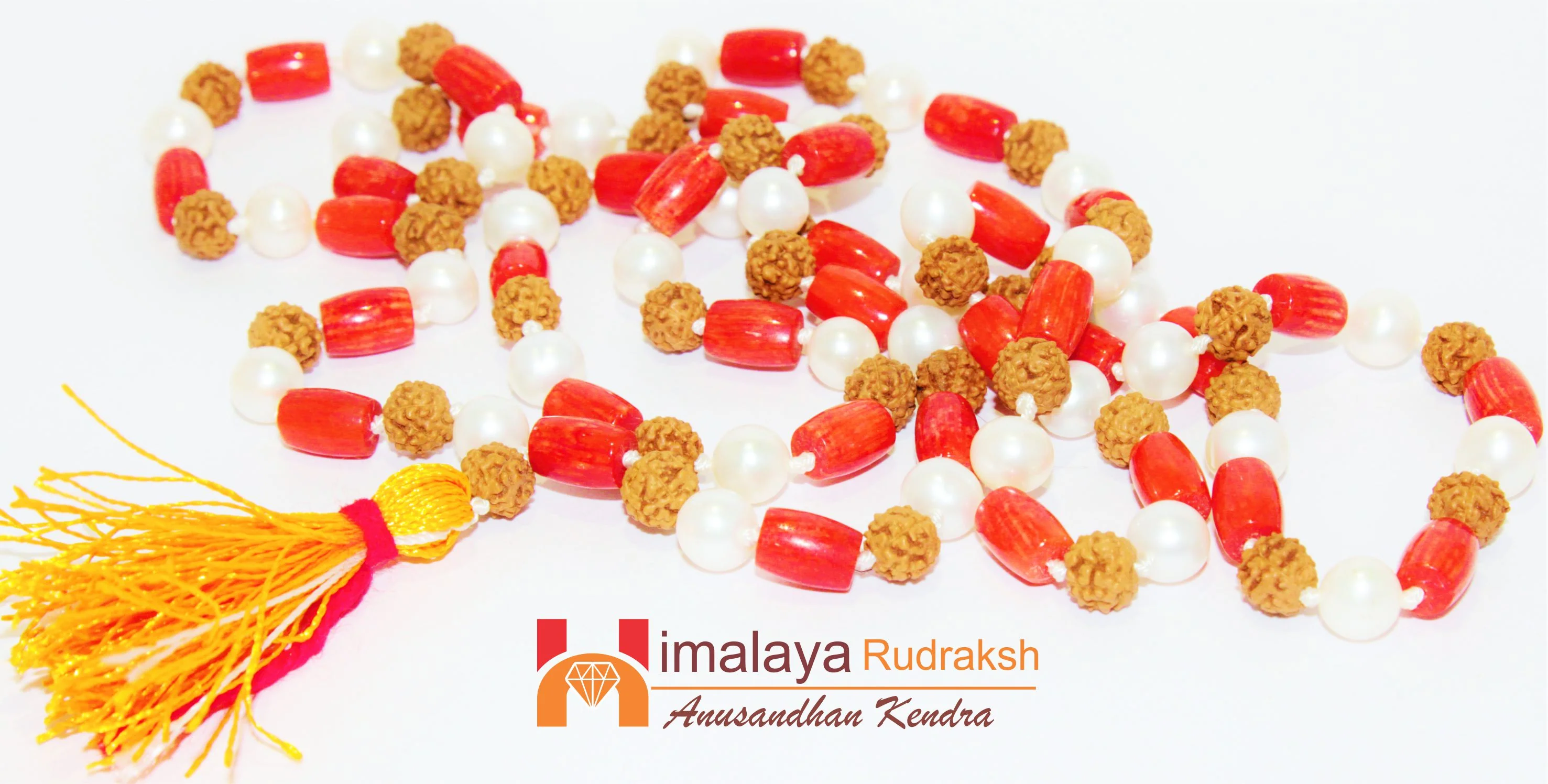 Pearl Rudraksha Coral Mala - Image 3