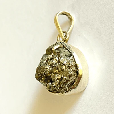 Pyrite Stone Silver Pendant - Image 2