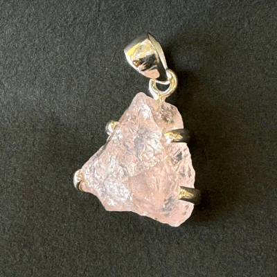 Rose Quartz Silver Pendant - Image 2