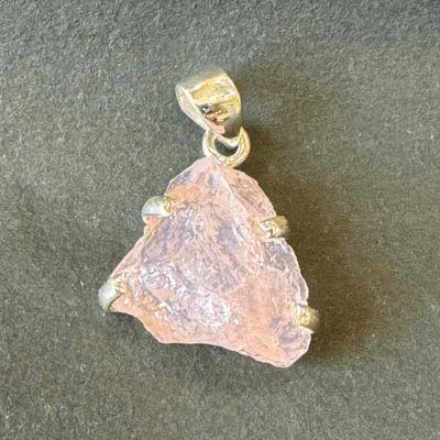 Rose Quartz Silver Pendant - Image 3