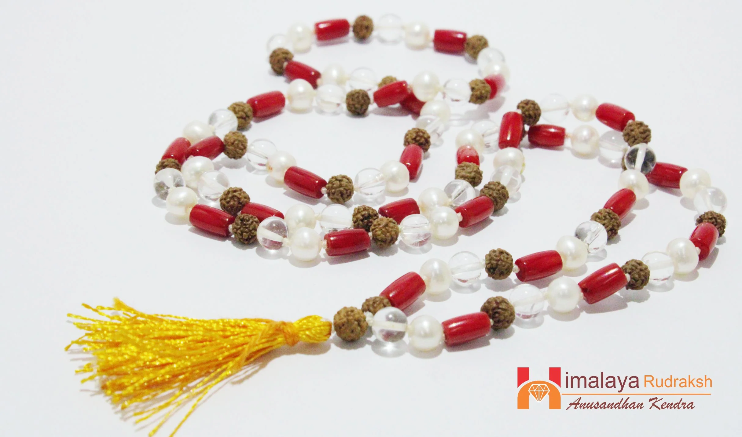 Rudraksha Sphatik Moonga Pearl Mala - Image 3