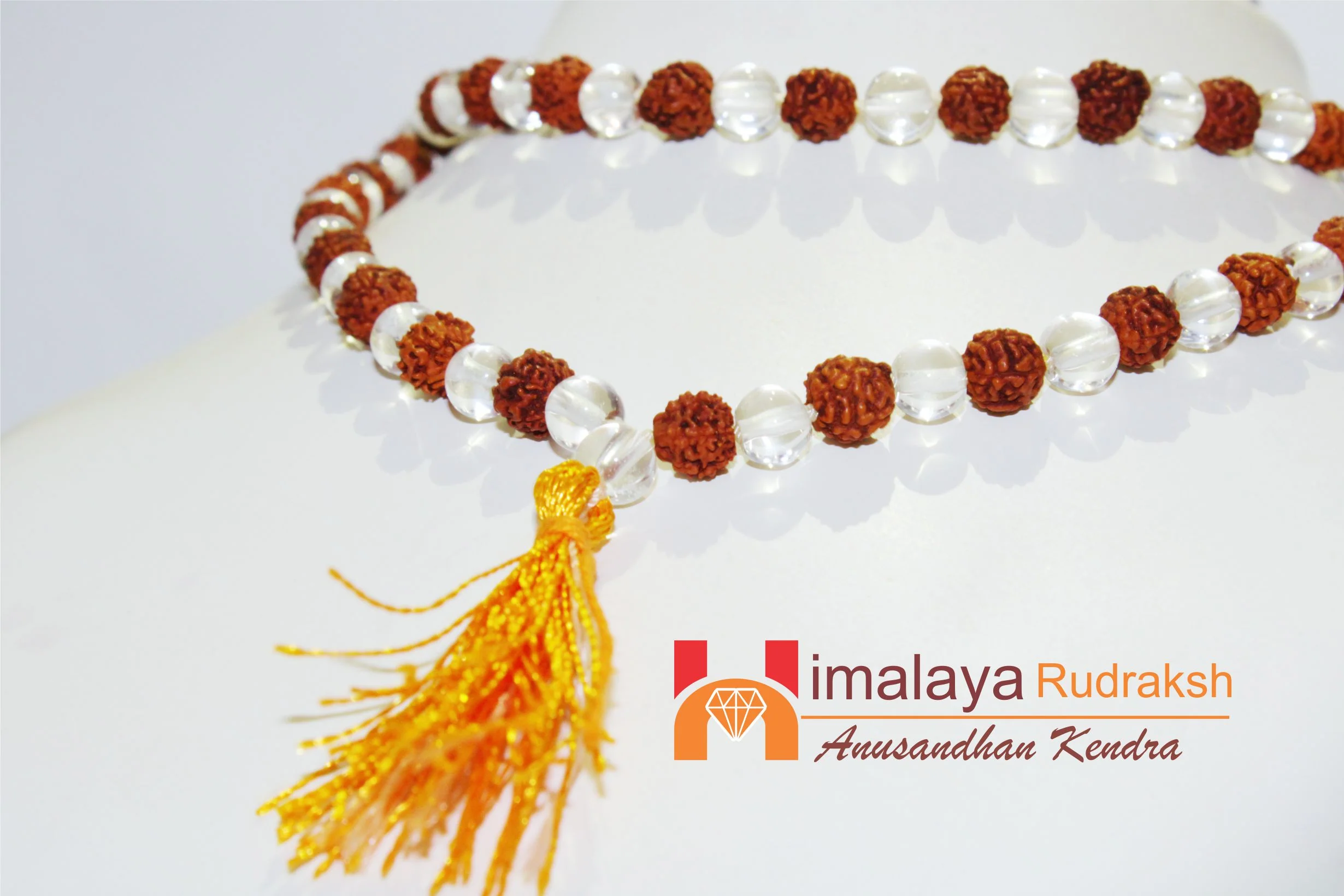Natural Rudraksha Sphatik(quartz) Mala - Image 3