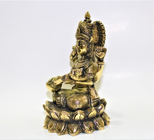 Saraswati Brass Statue - Image 3