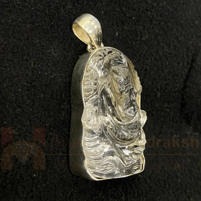 Sphatik Ganesha Pendant In Silver - Image 2