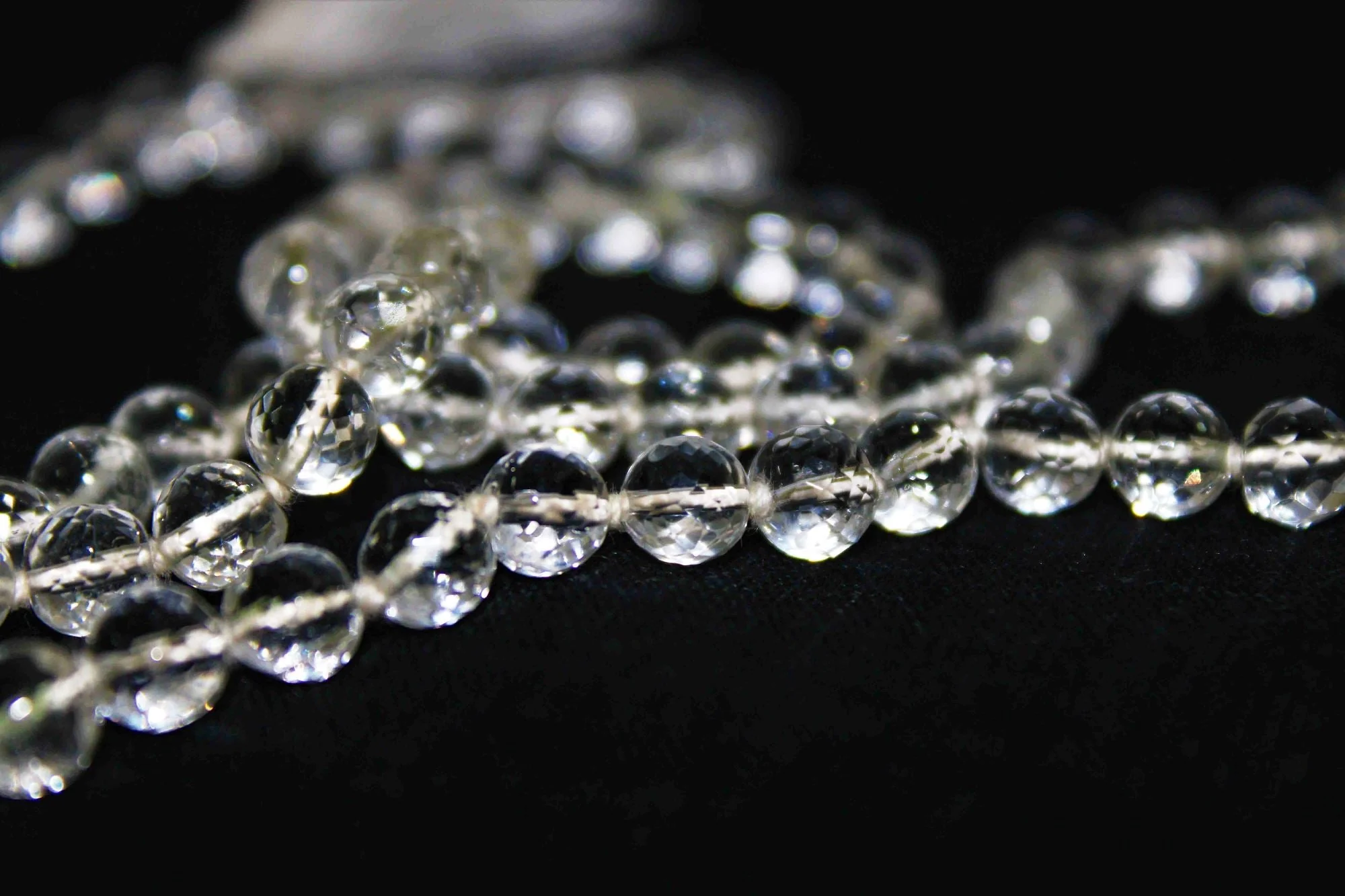 Sphatik(quartz) Mala - diamond cut - Image 2