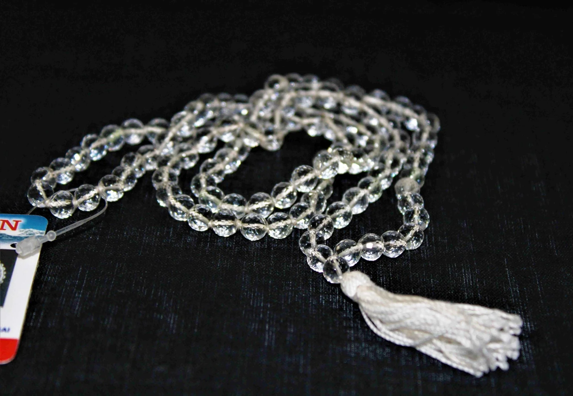 Sphatik(quartz) Mala - diamond cut - Image 4
