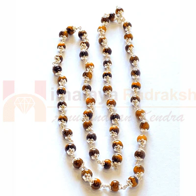 Tiger Stone Mala In Silver - Image 3