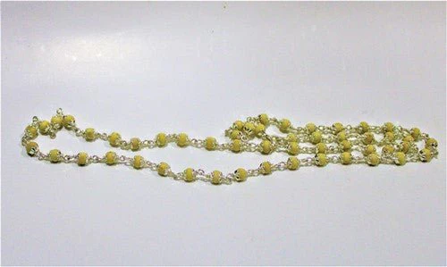 Tulsi Mala with Silver capping - White - Image 3