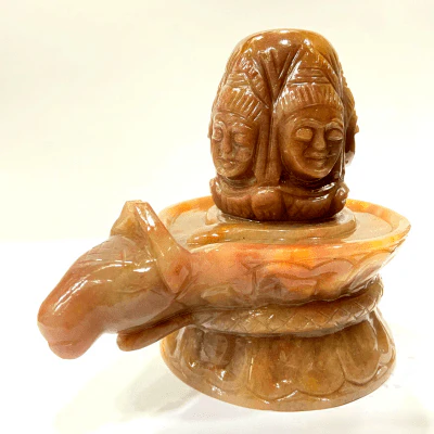 Yellow Jade Stone Panchmukhi Shivling - (1.228 Kg) - Image 2