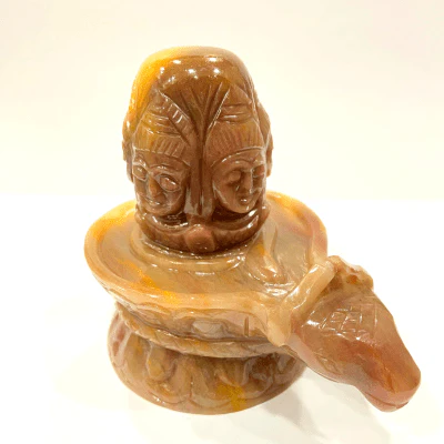 Yellow Jade Stone Panchmukhi Shivling - (888 Gms) - Image 3
